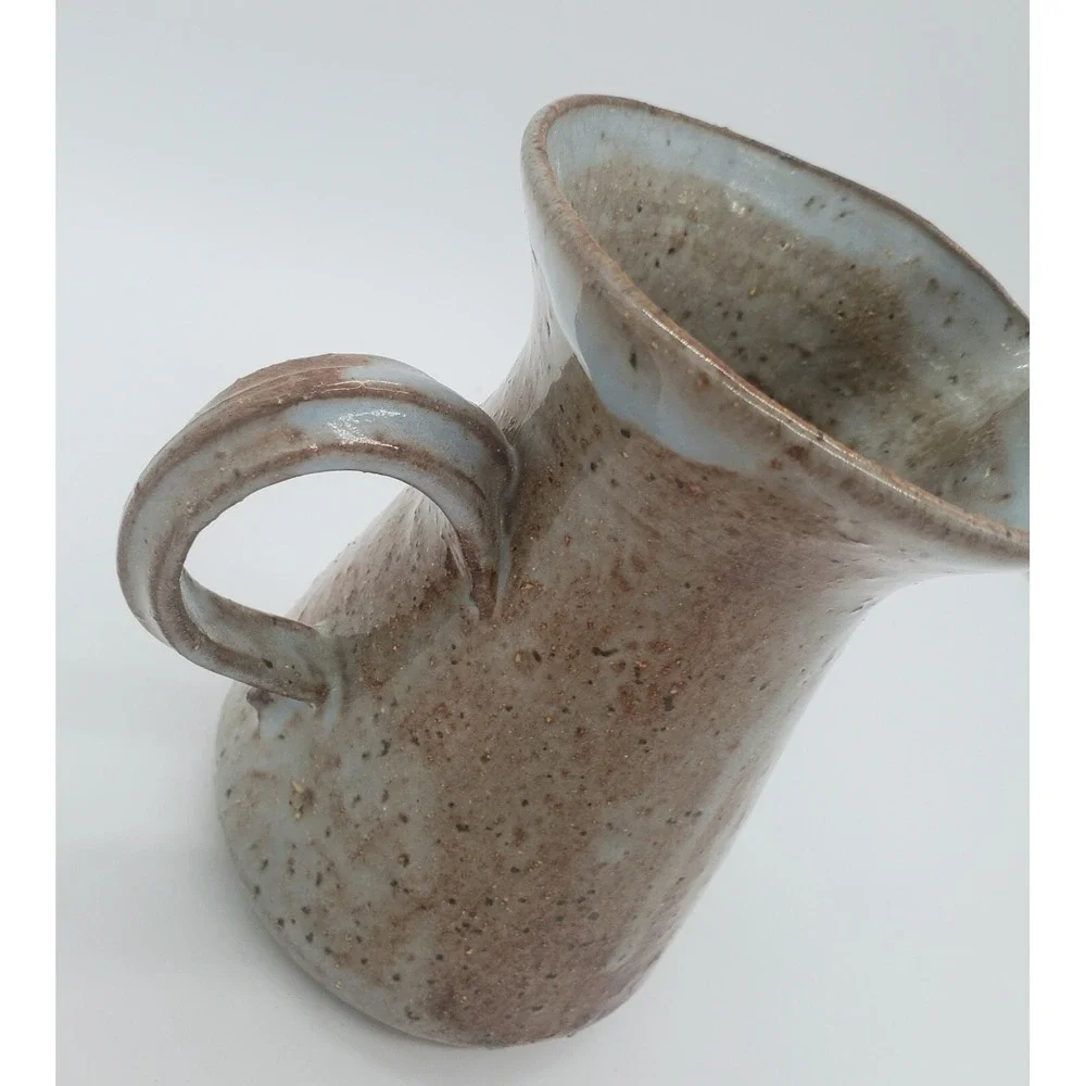 Vintage Studio Art‎ Pottery Stoneware Mini Pitcher Creamer Blue Drip Glaze